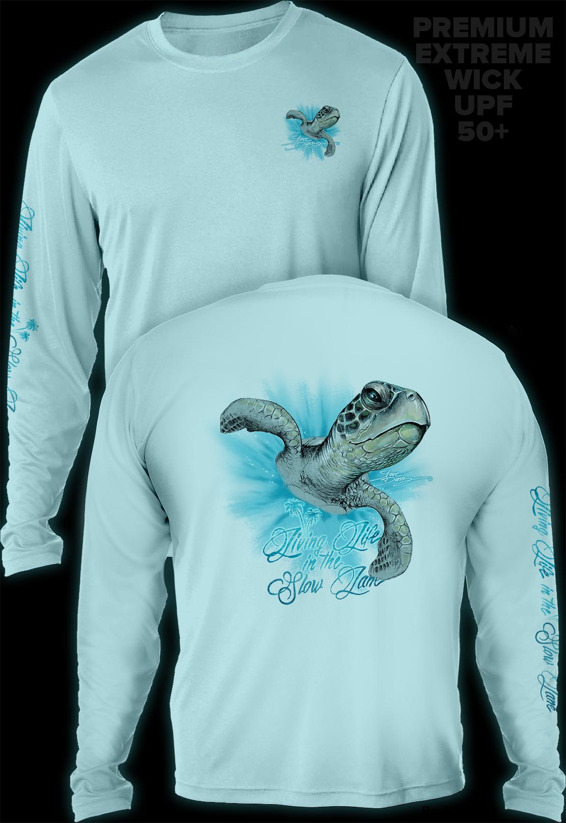 "Slow Lane Turtle Color"- Men's Extreme Wick Long Sleeve Performance Shirt ᴜᴘꜰ-ᴛᴇᴇ